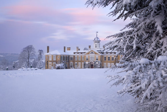 Polesden Lacey, a Regency country house near Dorking, Surrey, in the snow